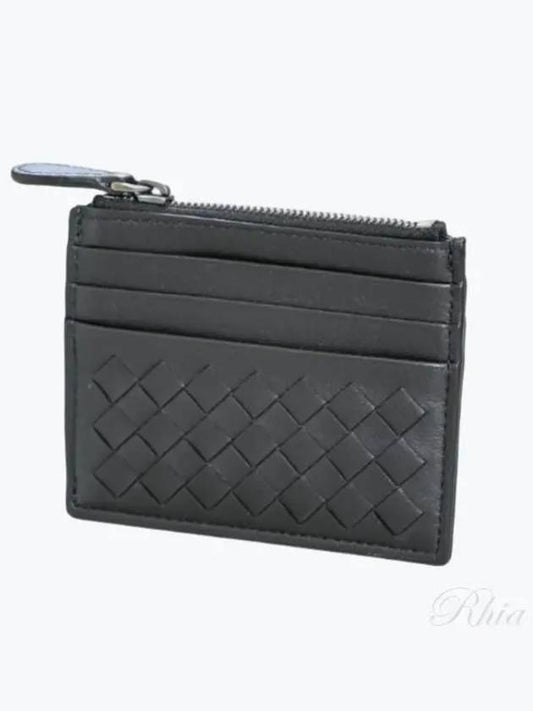 Intrecciato Zipper Card Wallet Black - BOTTEGA VENETA - BALAAN 2