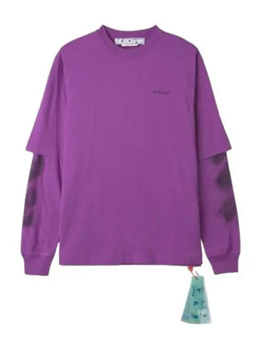 Double layer t shirt purple long sleeve - OFF WHITE - BALAAN 1