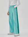 RYUL+WAI: Denim Color Side Color Wide Pants Green - RYUL+WAI: - BALAAN 1