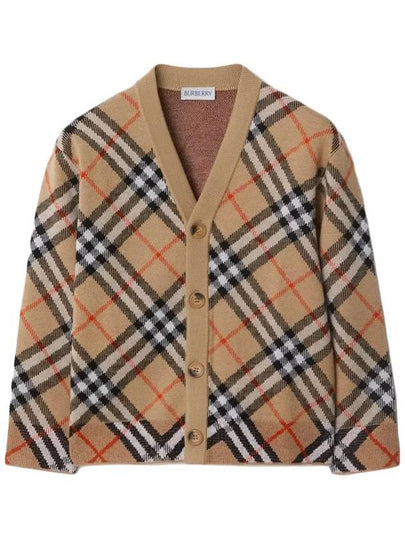 Kids Check Wool Cardigan Sand - BURBERRY - BALAAN 2