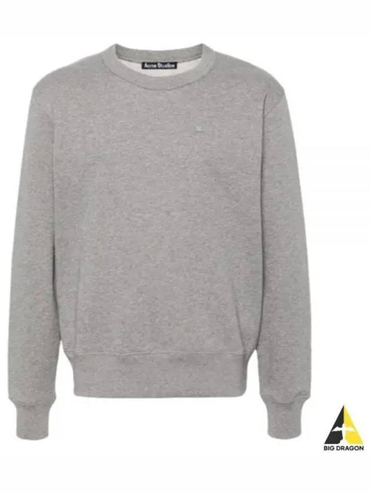 Face Logo Applique Cotton Sweatshirt Grey - ACNE STUDIOS - BALAAN 2