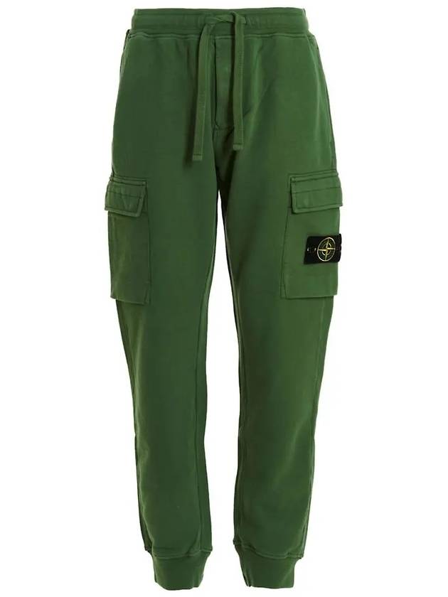 Garment Dyed Cotton Fleece Track Pants Olive - STONE ISLAND - BALAAN 2