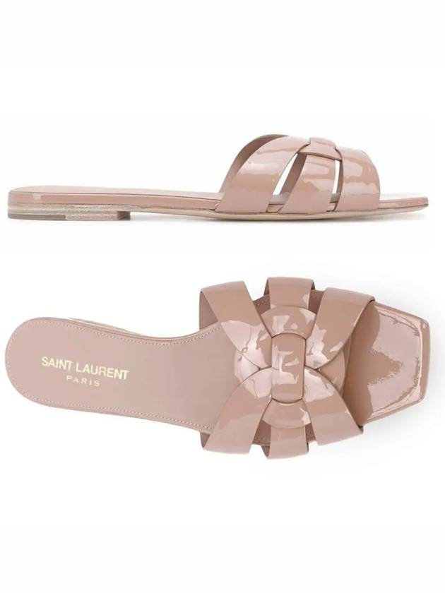 Tribute Patent Leather Mules Dark Pink - SAINT LAURENT - BALAAN 2