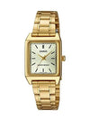 Square Plated Metal Analog Watch Gold - CASIO - BALAAN 1