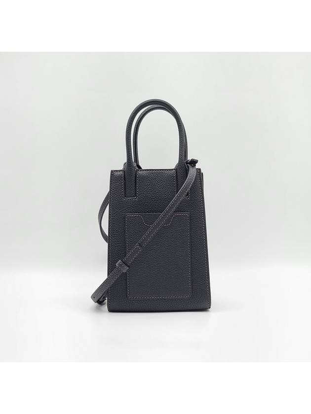 Frances Grainy Leather Mini Tote Bag Black - BURBERRY - BALAAN 5