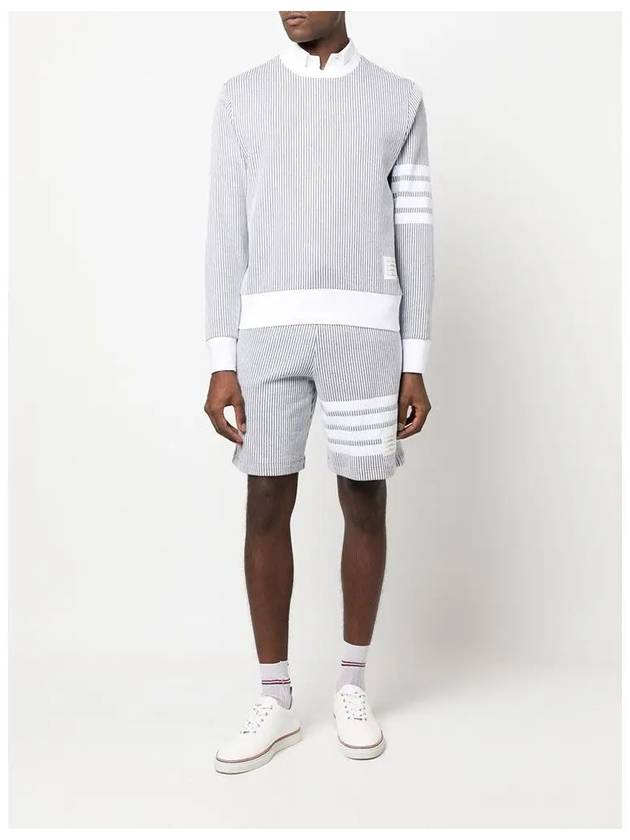 Seersucker Loopback 4-Bar Sweat Shorts Light Grey - THOM BROWNE - BALAAN 4