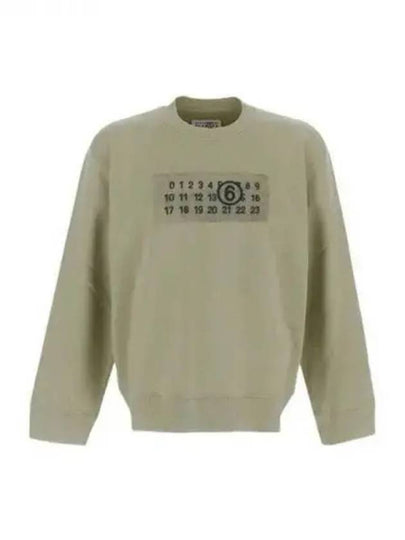 MM6 Margiela Number Logo Sweatshirt Pale Green SH0GU0007S25537724 - MAISON MARGIELA - BALAAN 1