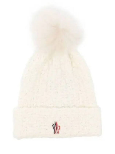 3B00006 M4487 034 Grenoble logo patch wool beanie - MONCLER - BALAAN 1