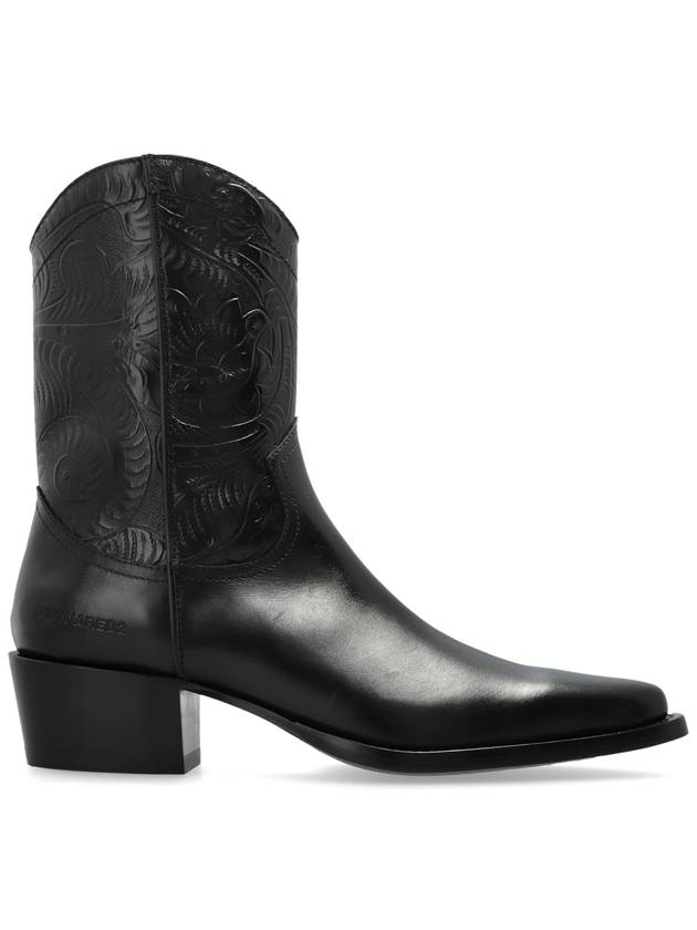 Dsquared2 Leather Cowboy Boots, Men's, Black - DSQUARED2 - BALAAN 1