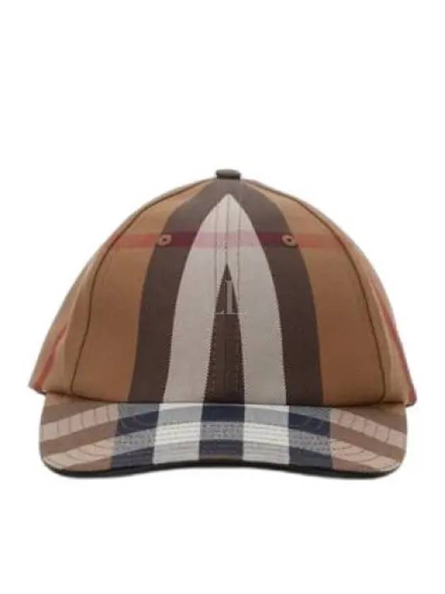 Logo Check Cotton Ball Cap Birch Brown - BURBERRY - BALAAN 2