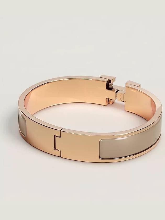 Clic H Bracelet Rose Gold & Marron Glace - HERMES - BALAAN 3