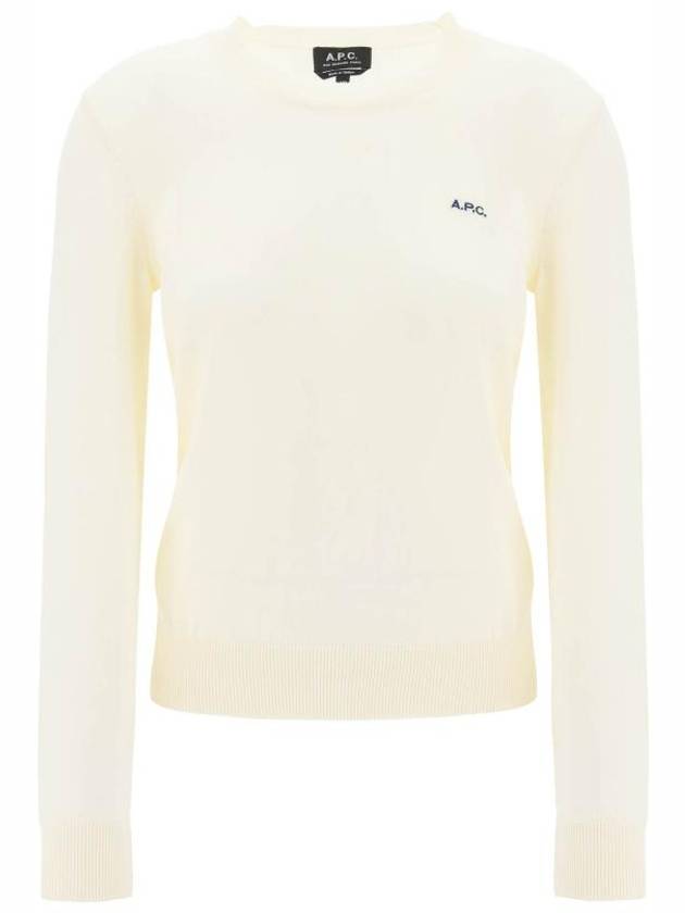 Embroidered Logo Knit Top Ecru - A.P.C. - BALAAN 2