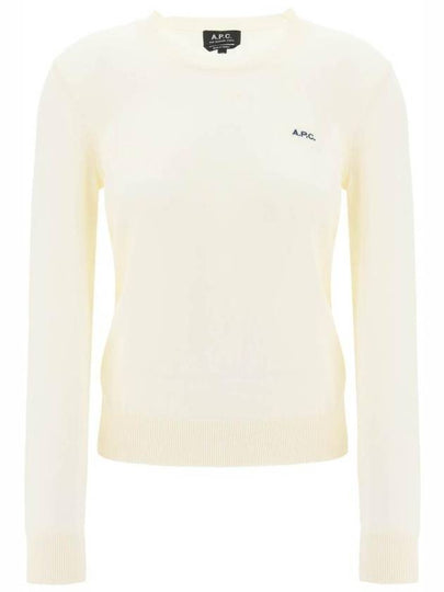 Embroidered Logo Knit Top Ecru - A.P.C. - BALAAN 2