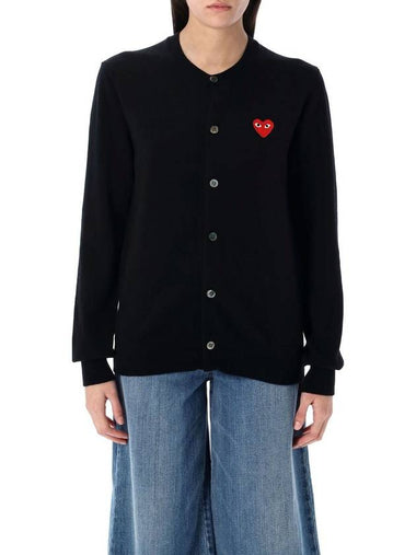 Comme Des Garçons Play Red Heart Patch Cardigan - COMME DES GARCONS PLAY - BALAAN 1