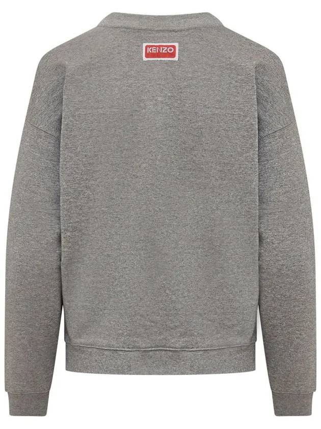 22FW Flower Logo Brushed Sweatshirt Gray 2SW011 4ME 94 - KENZO - BALAAN 3