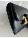 Triomphe Shiny Calfskin Flap Card Wallet Black - CELINE - BALAAN 9