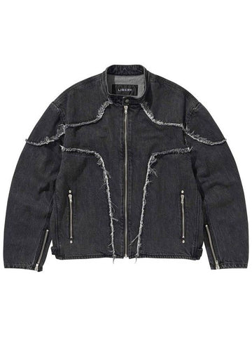 DENIM BIKER JACKET BLACK - LIBERE - BALAAN 1