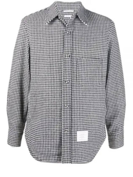 Houndstooth Pattern Shirt Jacket Black White - THOM BROWNE - BALAAN 2