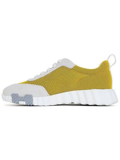 Yellow Navy Mesh Bouncing Sneakers - HERMES - BALAAN 2