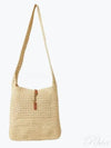 Raffia Crochet Hobo Shoulder Bag Natural - SAINT LAURENT - BALAAN 2