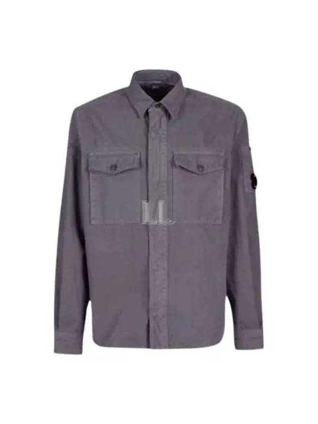 Military Twill Emerald Pocket Long Sleeve Shirt Grey - CP COMPANY - BALAAN 2