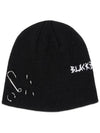 BBD Embroth Logo Piercing Beanie Black - BLACKBLOND - BALAAN 2