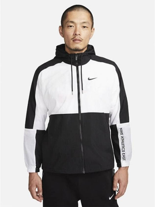 NSW Woven Hooded Jacket Black White Asia FD0947 010 - NIKE - BALAAN 2