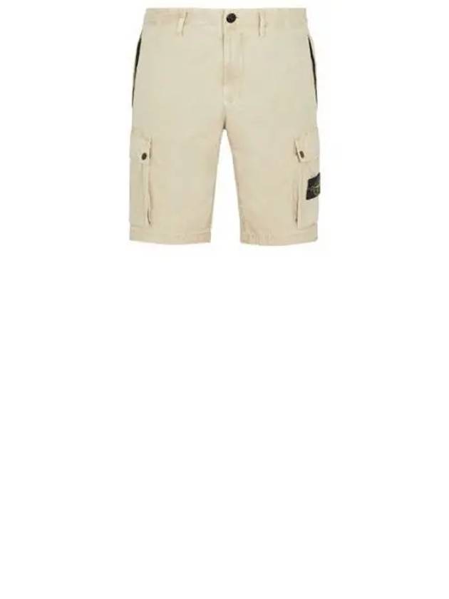 Logo Cotton Slim Cargo Shorts Beige - STONE ISLAND - BALAAN 2