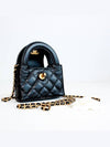 Classic Chain Shiny Aged Calfskin Mini Bag Black - CHANEL - BALAAN 10