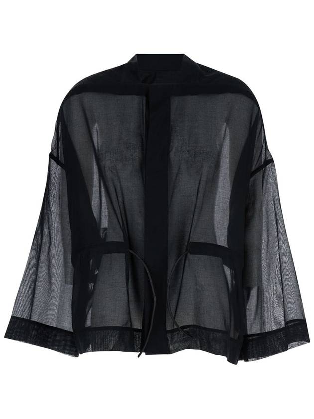 Black Sail Semi-Sheer Bomber Jacket In Black Cotton Woman - RICK OWENS - BALAAN 1