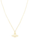 Women's Thin Line Short Flat ORB Pendant Necklace Gold - VIVIENNE WESTWOOD - BALAAN 3