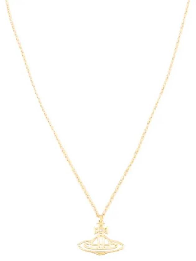 Women's Thin Line Short Flat ORB Pendant Necklace Gold - VIVIENNE WESTWOOD - BALAAN 3