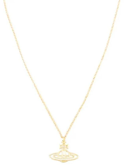 Women's Thin Line Short Flat ORB Pendant Necklace Gold - VIVIENNE WESTWOOD - BALAAN 2