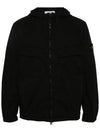 Cotton Twill Stretch Hooded Jacket Black - STONE ISLAND - BALAAN 3