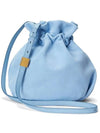 Logo Drawstring Suede Bucket Bag Blue - POLO RALPH LAUREN - BALAAN 4