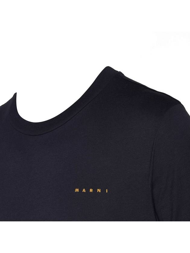 Logo Cotton Short Sleeve T-Shirt Midnight Blue - MARNI - BALAAN 5