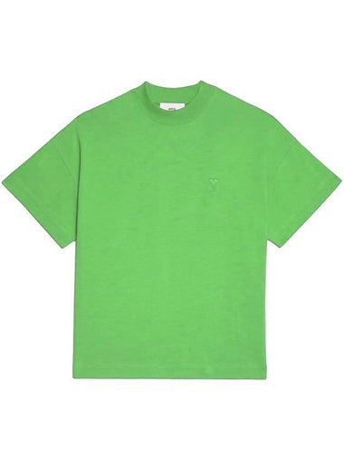 Logo Short Sleeve T-Shirt Green - AMI - BALAAN 1