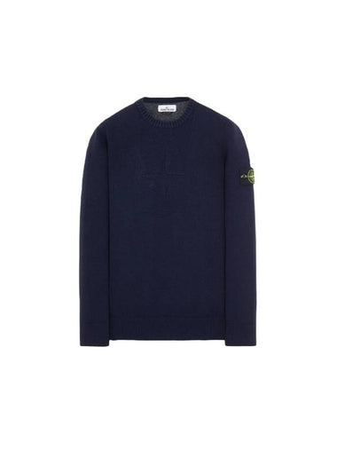 Comfort Wool Cotton Knit Top Navy - STONE ISLAND - BALAAN 1