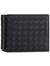 Intrecciato Money Clip Card Wallet Black - BOTTEGA VENETA - BALAAN 1