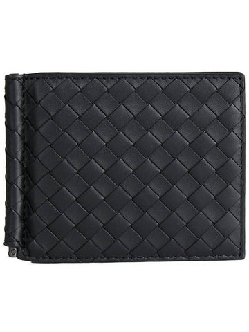 Intrecciato Money Clip Card Wallet Black - BOTTEGA VENETA - BALAAN 1