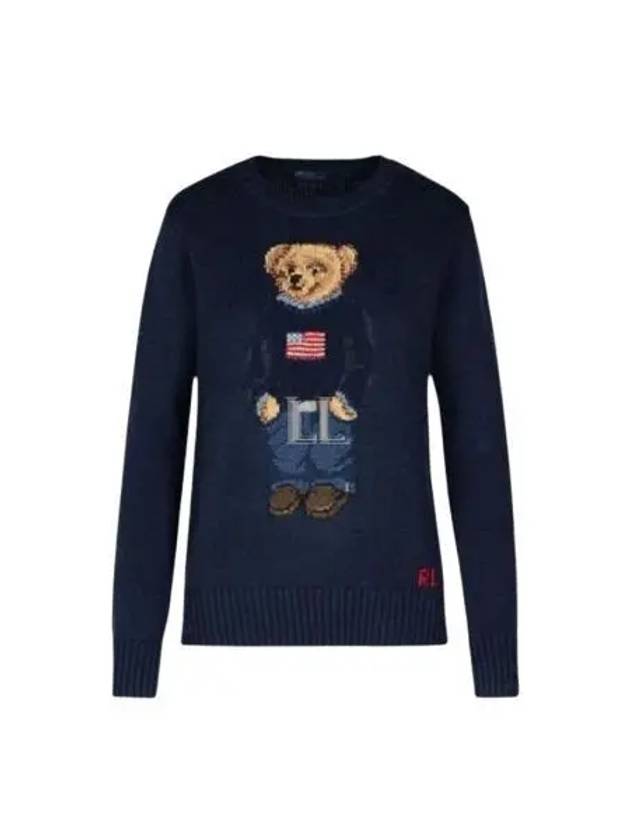 Bear Crew Neck Knit Top Navy - POLO RALPH LAUREN - BALAAN 2