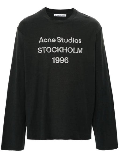 Stamp Logo Long Sleeve T-Shirt Faded Black - ACNE STUDIOS - BALAAN 1