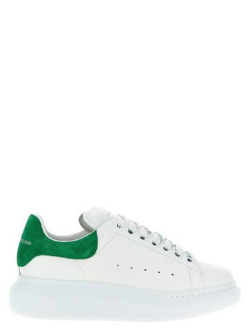 Women's Oversized Suede Tab Low Top Sneakers Green White - ALEXANDER MCQUEEN - BALAAN 1