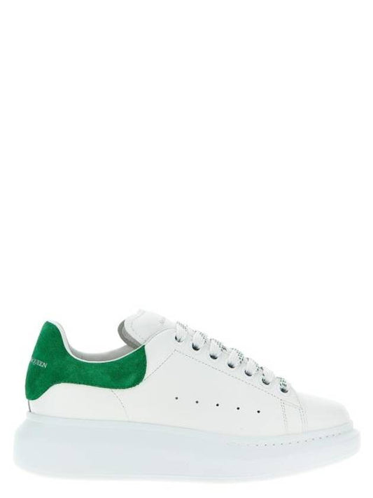 Women Oversized Suede Tab Low Top Sneakers Green - ALEXANDER MCQUEEN - BALAAN 1