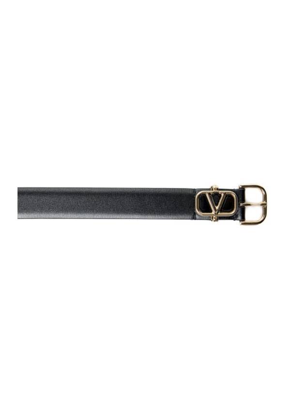 V Logo Leather Belt Black - VALENTINO - BALAAN 4