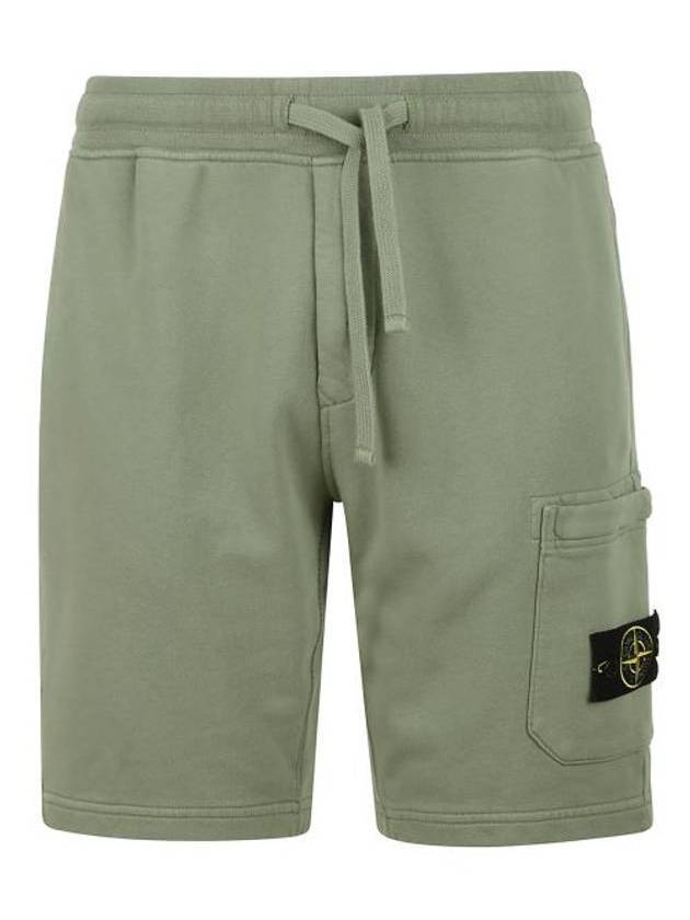 Wappen Patch Pocket Drawstring Shorts Sage Green - STONE ISLAND - BALAAN 1