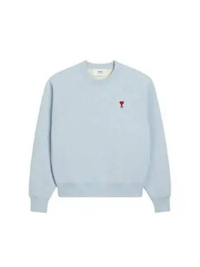 Cotton Heart Logo Sweatshirt Blue - AMI - BALAAN 2