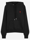 Heart Logo Cotton Hoodie Black - AMI - BALAAN 2