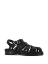 Caged Leather Sandals Black - AMI - BALAAN 3