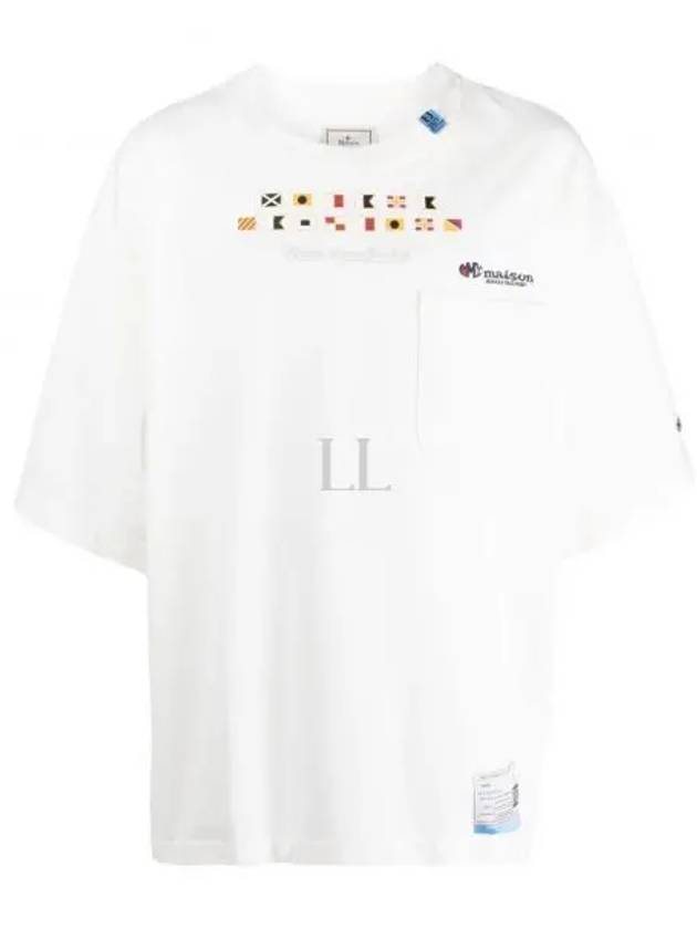 Embroidery Logo Cotton Short Sleeved T-Shirt White - MAISON MIHARA YASUHIRO - BALAAN 2